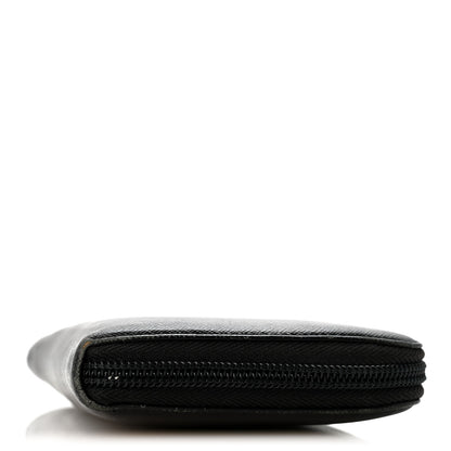 Prada Saffiano Triangle Zip Around Wallet Black 10 of 12