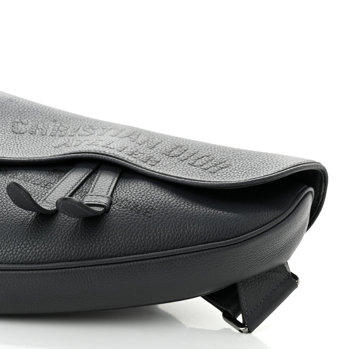 Calfskin Atelier Signature Print Mens Saddle Bag Grey