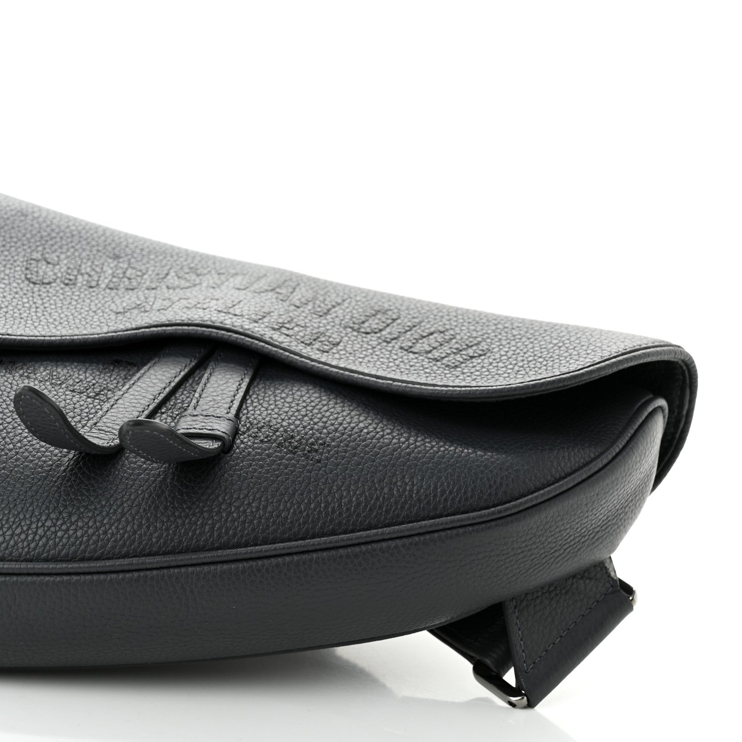 Christian Dior Calfskin Atelier Signature Print Mens Saddle Bag Grey 10 of 10