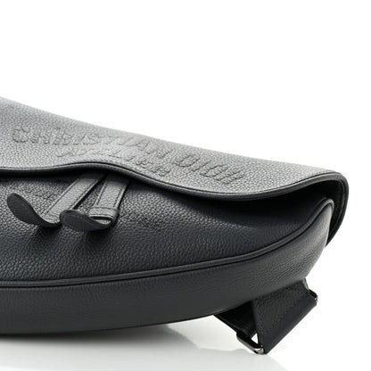 Christian Dior Calfskin Atelier Signature Print Mens Saddle Bag Grey 10 of 10