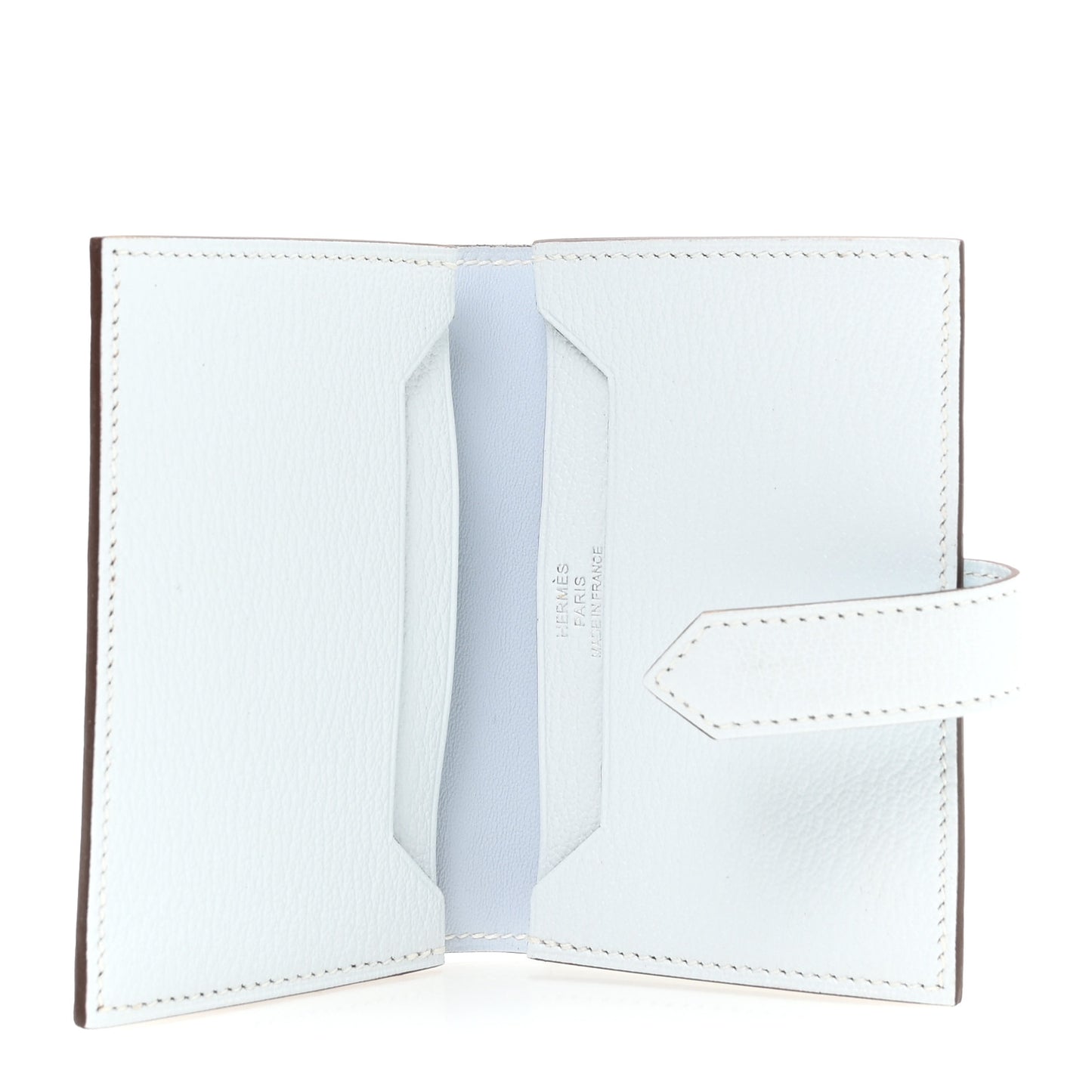 Chevre Mysore Bearn Card Holder Wallet Bleu Brume