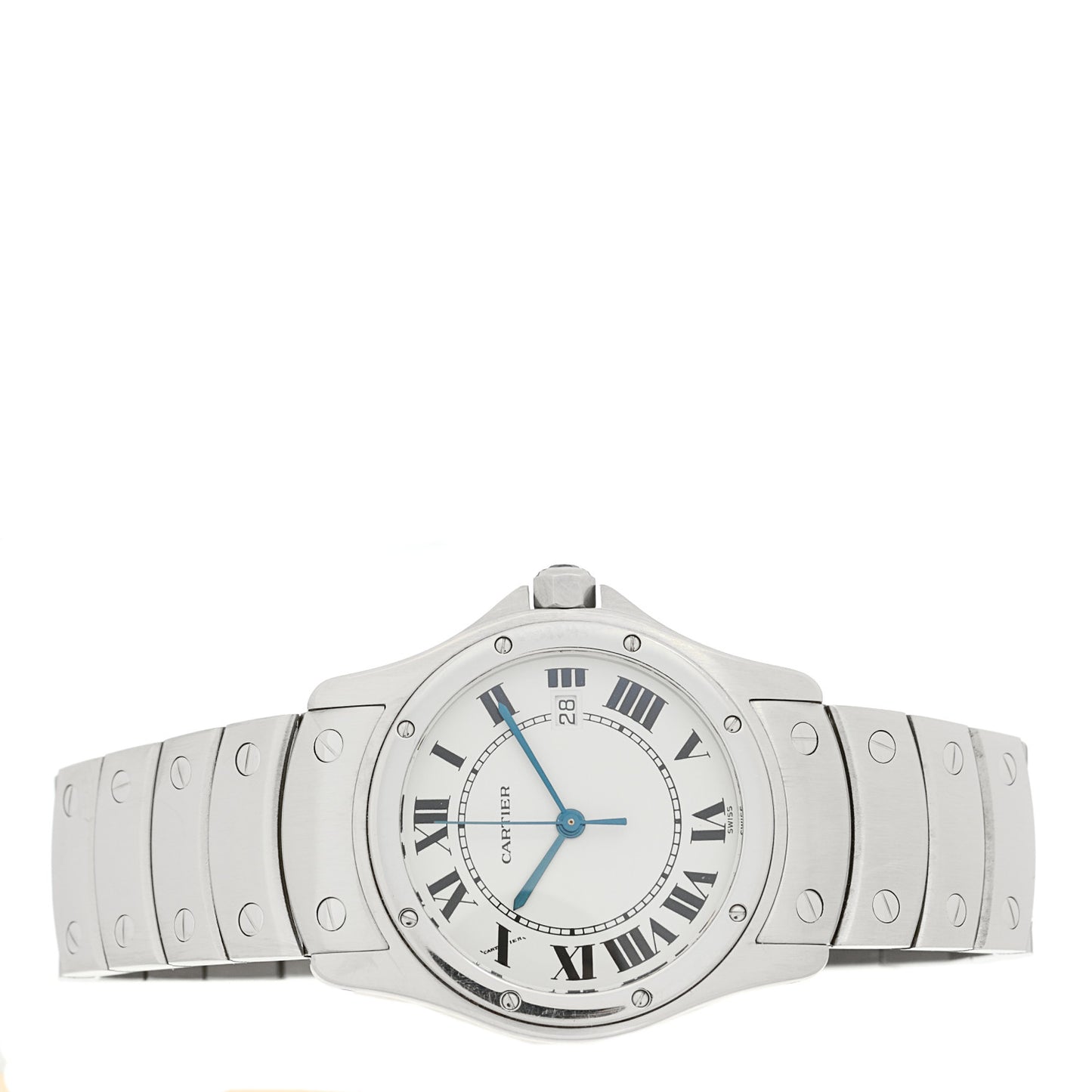 Stainless Steel 30mm Santos Ronde Quartz Watch