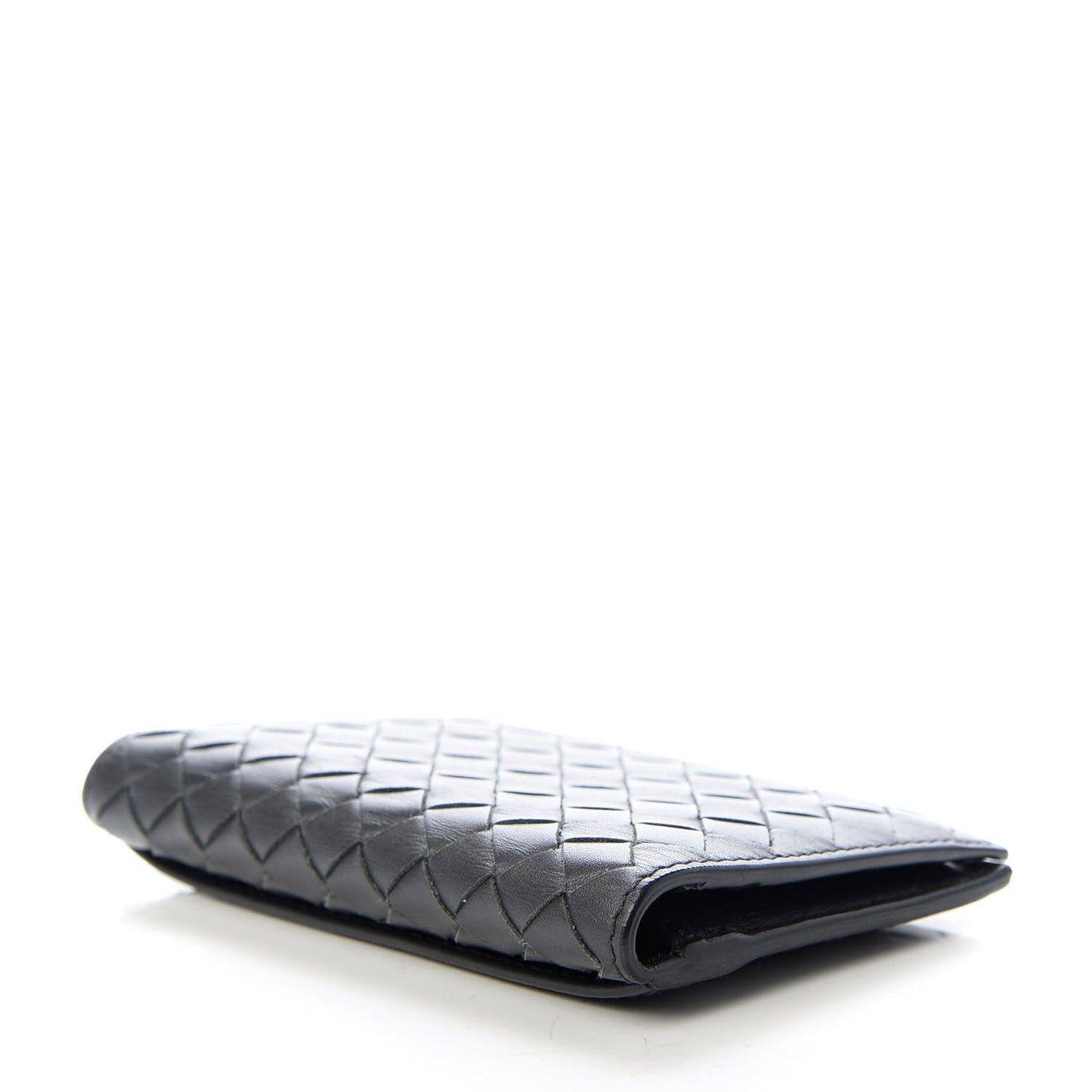 Nappa Intrecciato Bi-Fold Card Holder Black