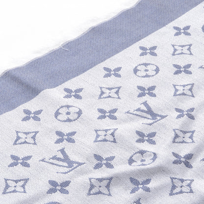 Louis Vuitton Wool Silk Monogram Denim Shawl 4 of 10