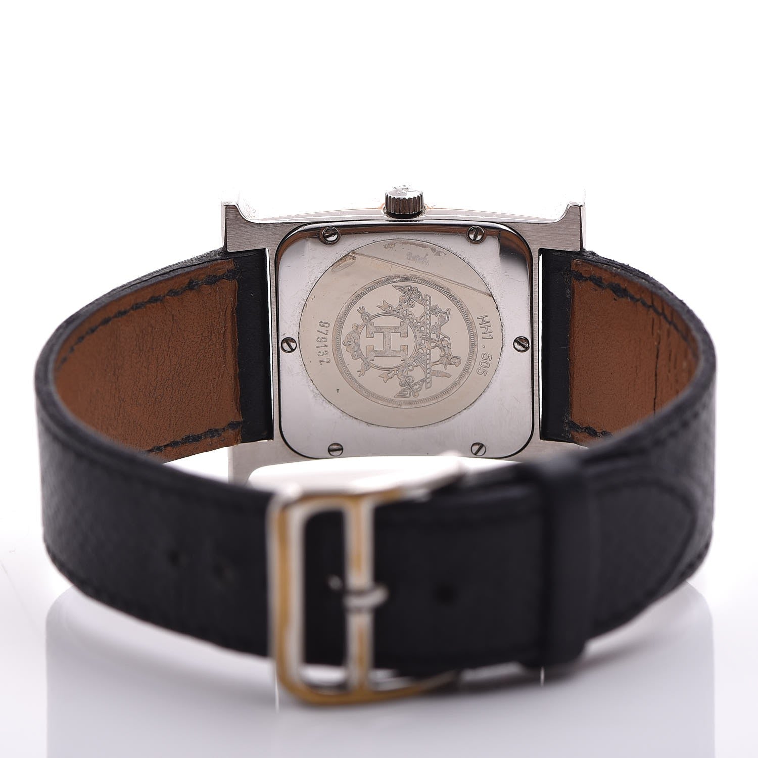 Hermes Stainless Steel Courchevel 26mm Heure H Hour Quartz Watch Noir 4 of 15