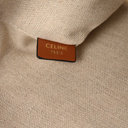 Celine All Over Textile Calfskin Striped Small Pouch White Black White Black 6 of 7