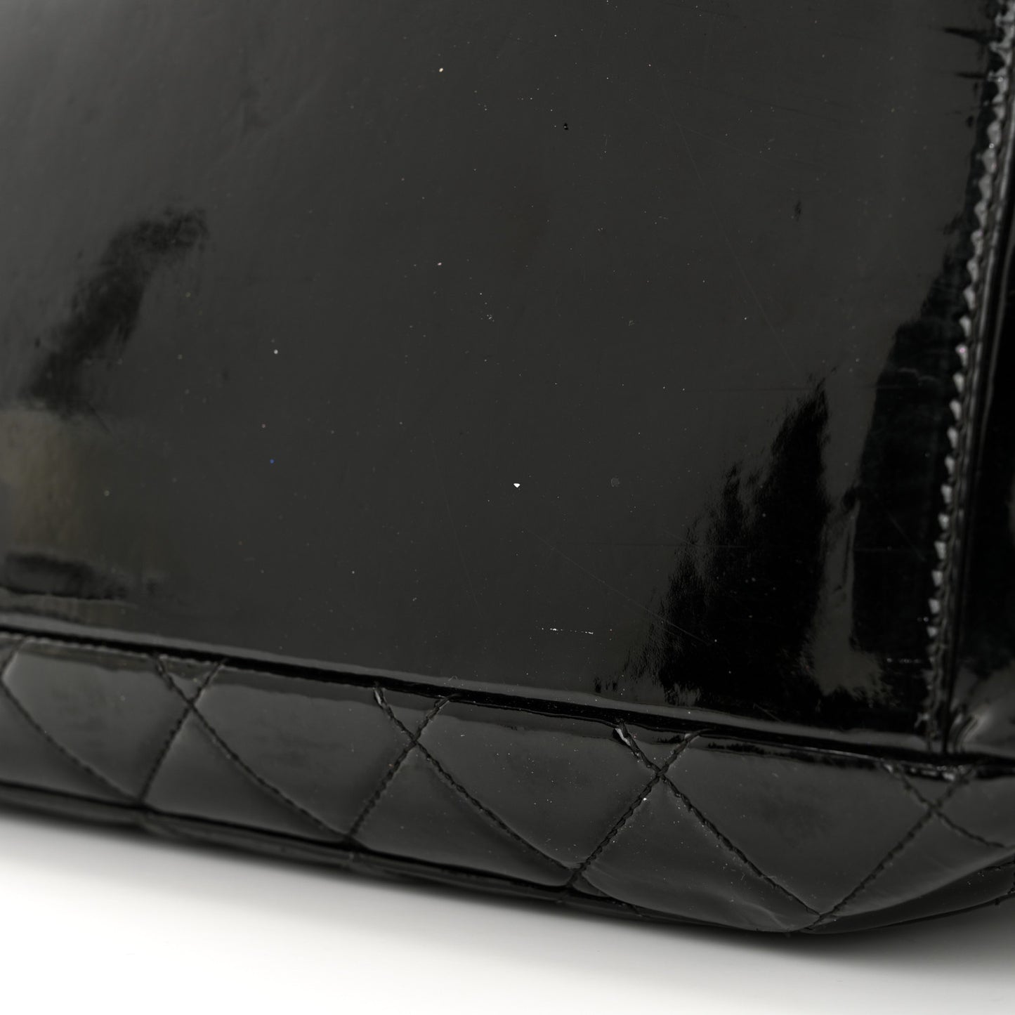 Patent Quilted Grand Shopping Tote GST Black