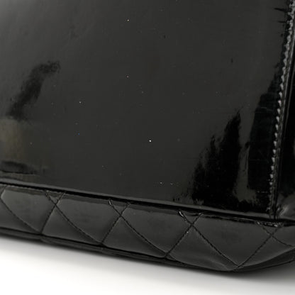 Chanel Patent Quilted Grand Shopping Tote GST Black 12 of 14