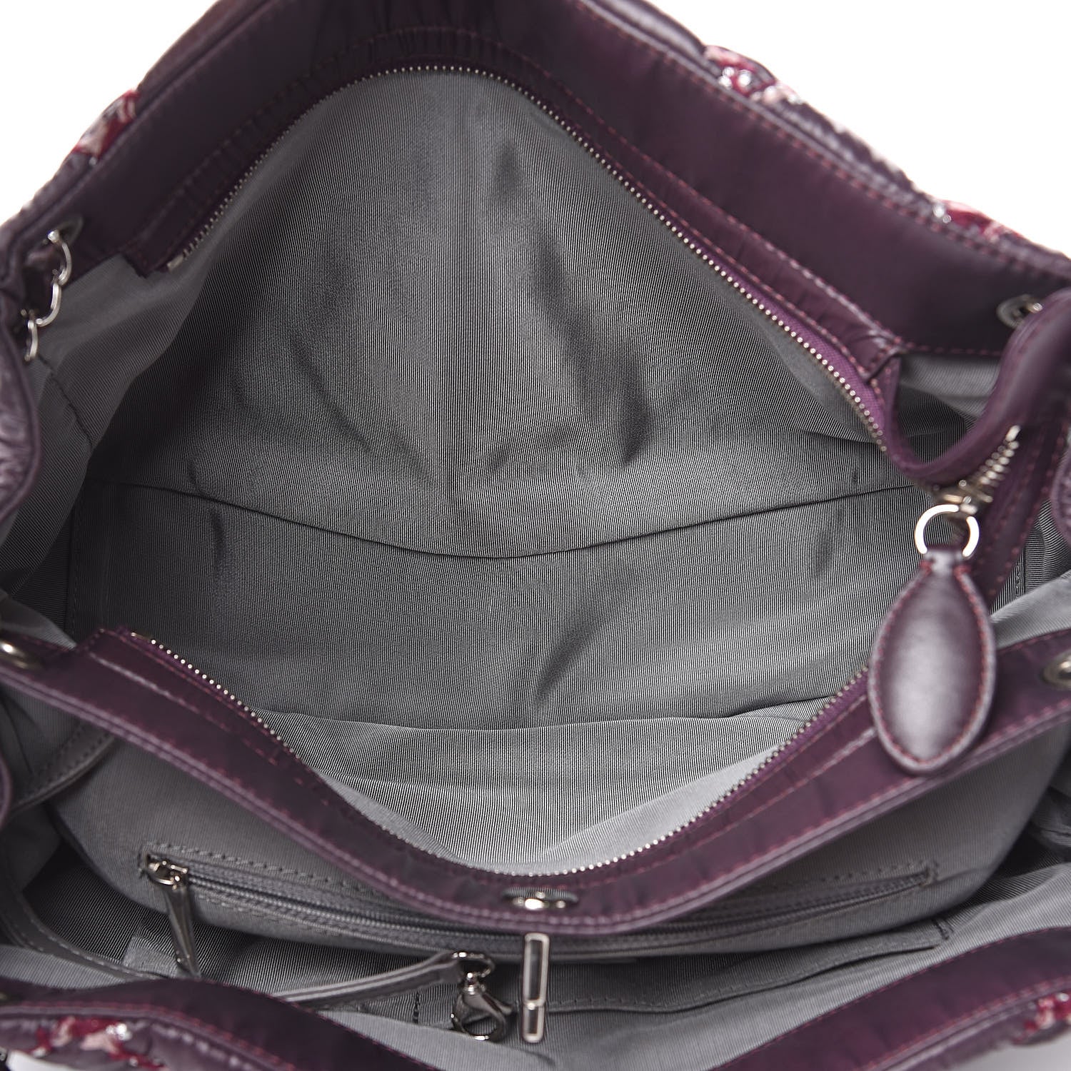 Chanel Nylon Quilted Tweed Stitch Bubble Tote Plum 6 of 12