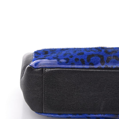Saint Laurent Pony Hair Calfskin Monogram Leopard Print Medium Punk Chain Bag Blue 11 of 16