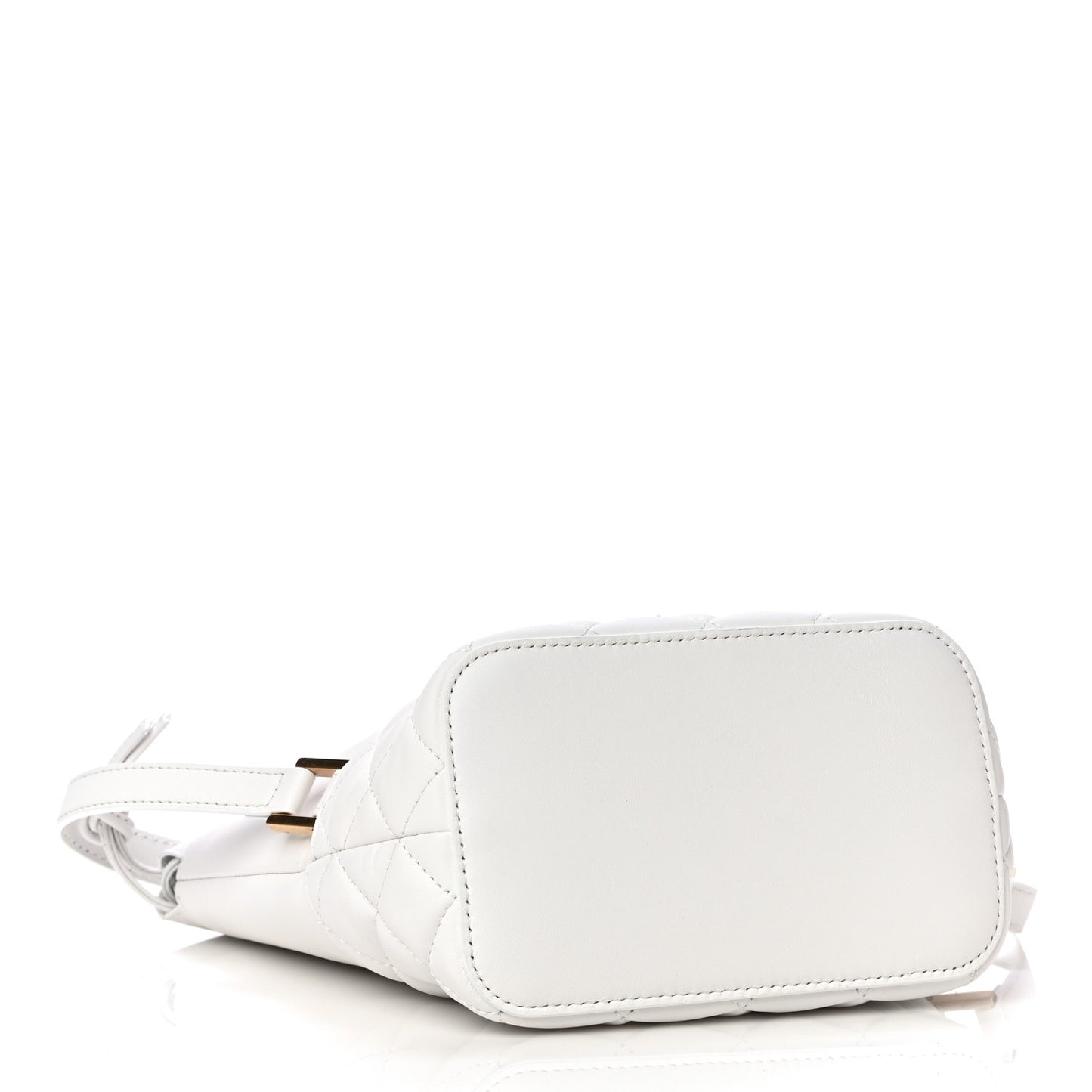 Nappa Quilted Medusa Bucket Bag White