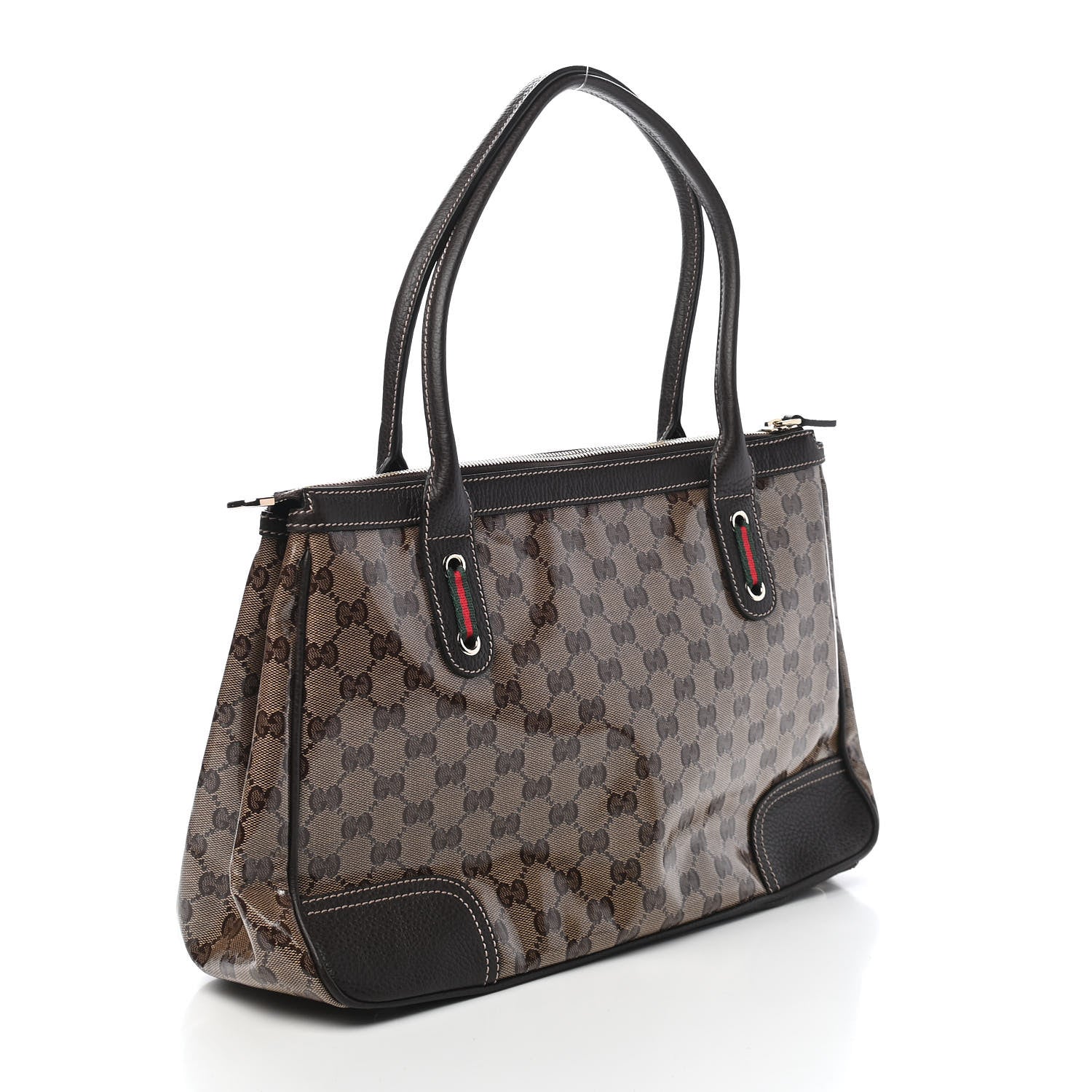 Gucci Crystal Monogram Medium Princy Tote Dark Brown 2 of 8