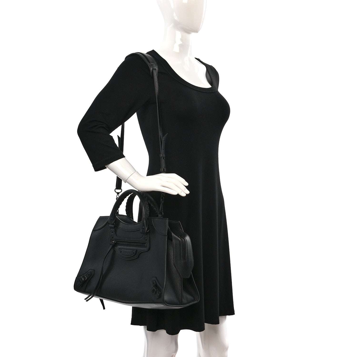 Balenciaga Grained Calfskin Black Hardware Neo Classic City Black 3 of 9