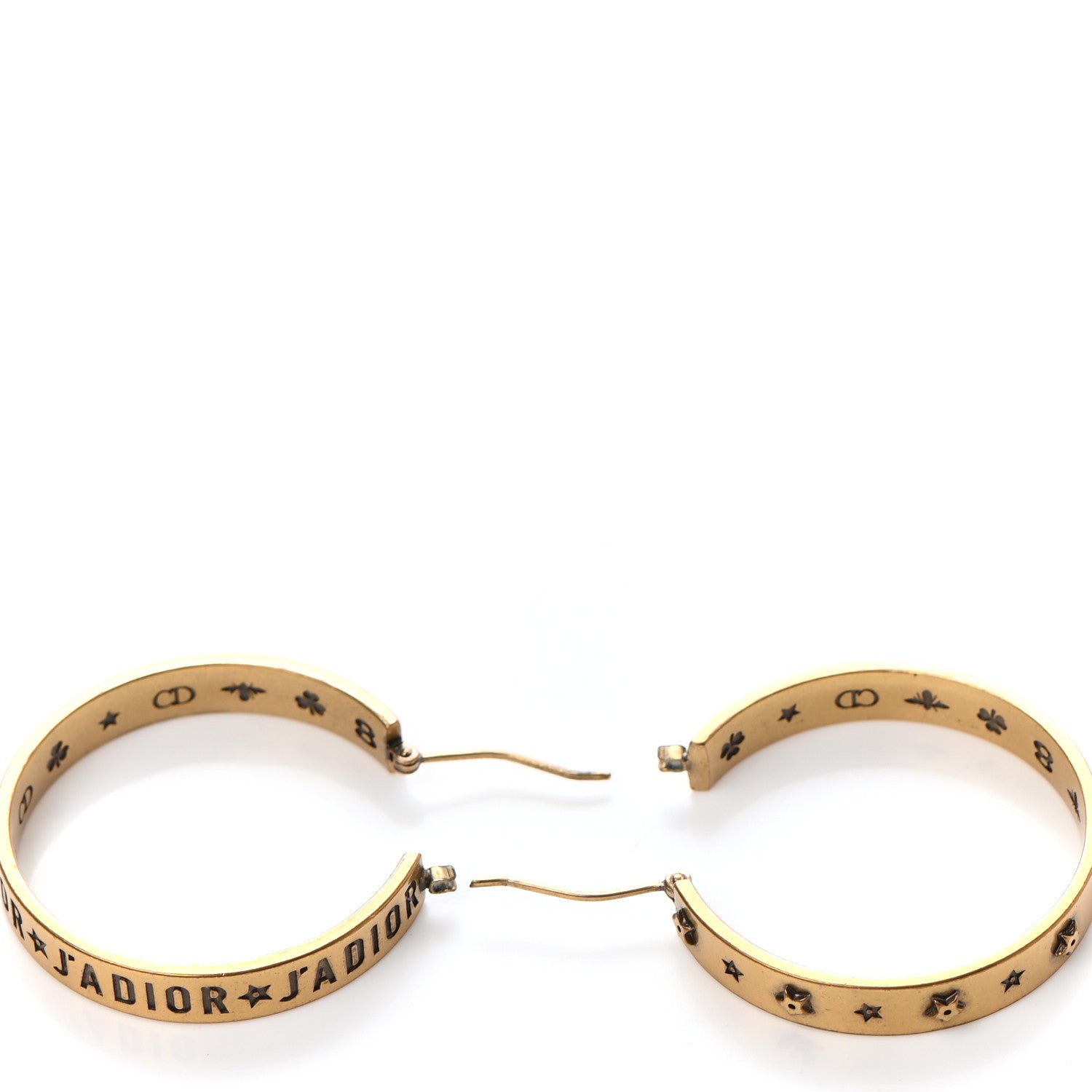 Christian Dior Metal J'Adior Star Hoop Earrings Aged Gold 5 of 6