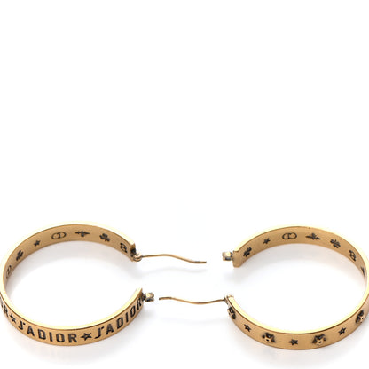 Christian Dior Metal J'Adior Star Hoop Earrings Aged Gold 5 of 6