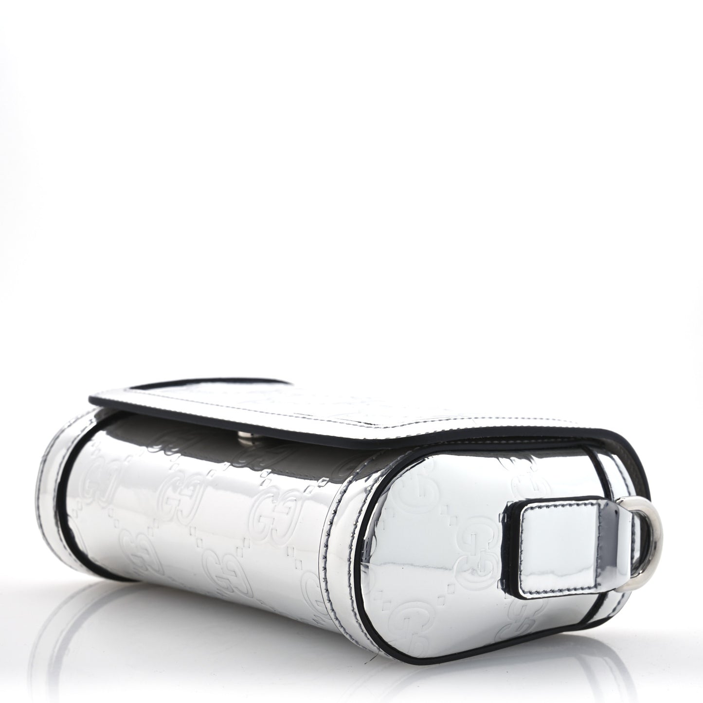 Guccissima Mirror Effect Mini Crossbody Silver Sphinx