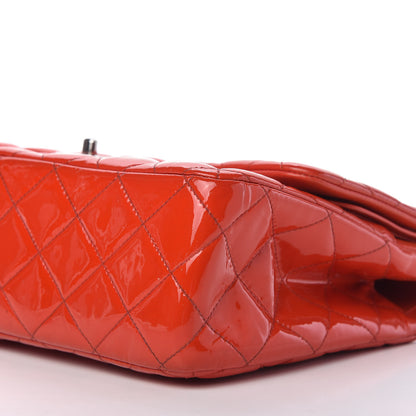 Chanel Patent Quilted Jumbo Double Flap Red 7 of 10