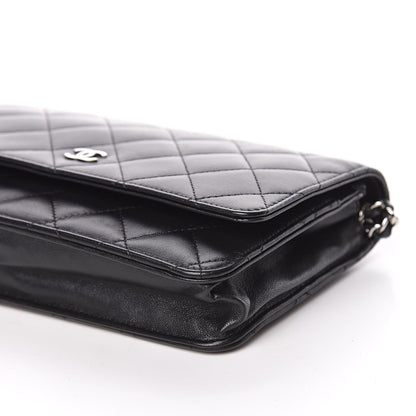 Chanel Lambskin Quilted Wallet On Chain WOC Black 10 of 13