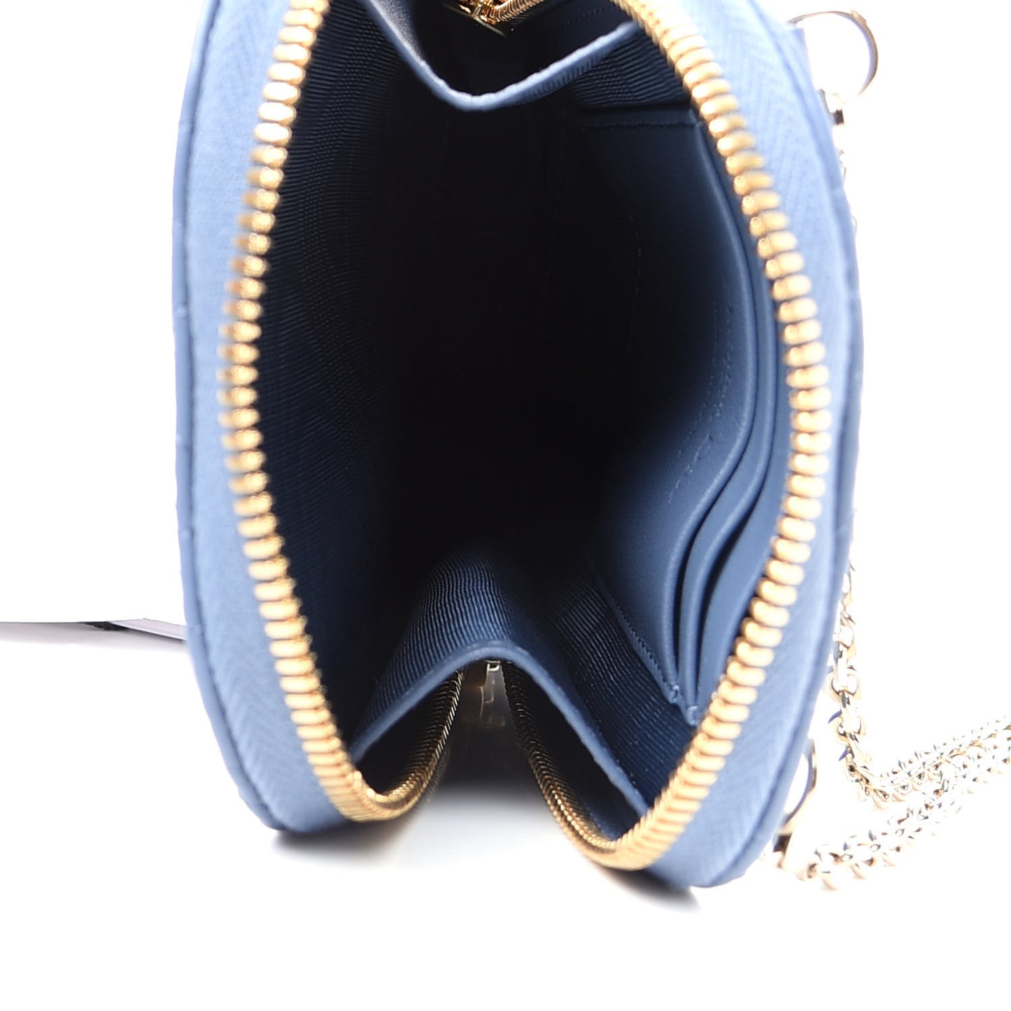 Lambskin Cannage Lady Dior Phone Holder Denim Blue