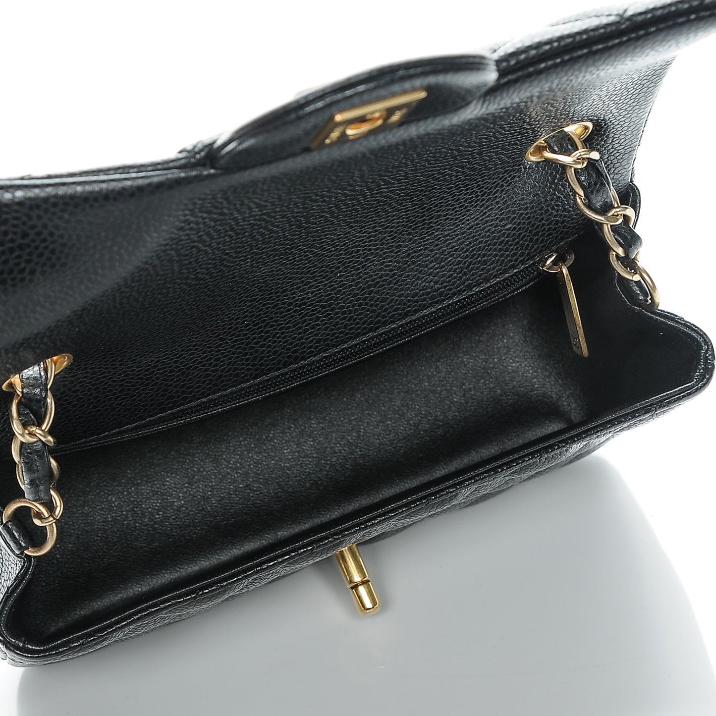 Caviar Quilted Mini Rectangular Flap Black