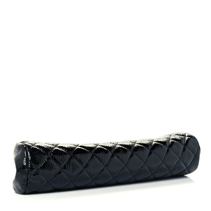 Chanel Distressed Patent Quilted Timeless Clutch Black 4 of 9