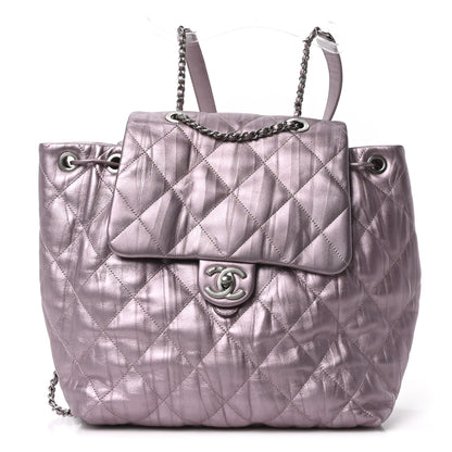 Chanel Iridescent Calfskin Quilted Ground Control Backpack Pink 1 of 10