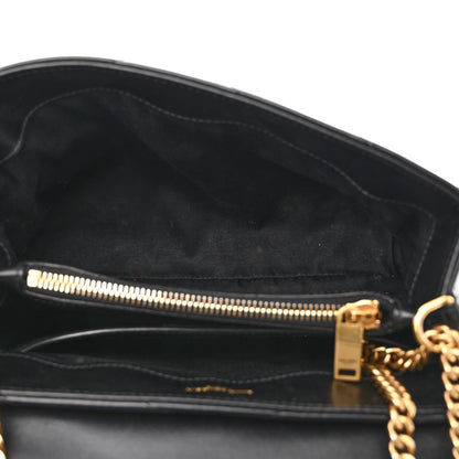 Saint Laurent Calfskin Y Quilted Monogram Small Loulou Chain Satchel Black 5 of 9
