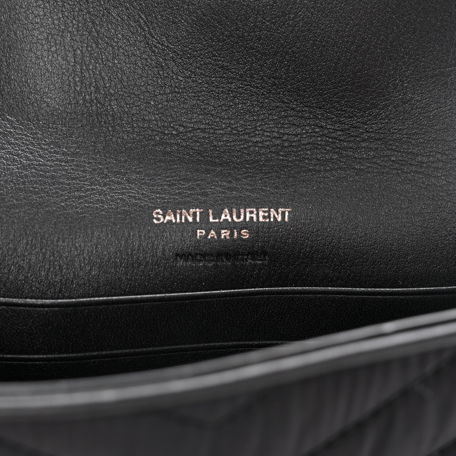 Saint Laurent Calfskin Nylon Matelasse Chevron Small Monogram Envelope Wallet Black 6 of 7