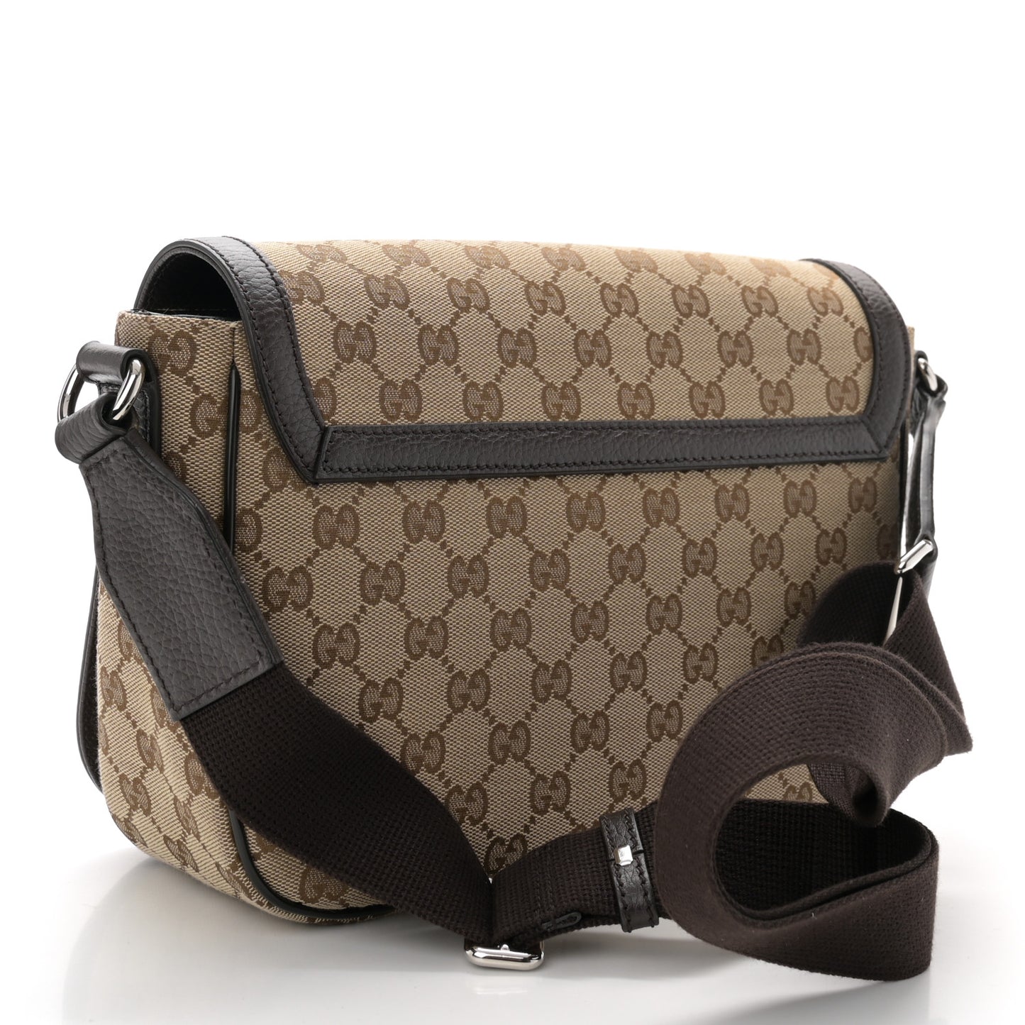 Monogram Flap Messenger Bag Beige Dark Brown