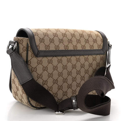 Gucci Monogram Flap Messenger Bag Beige Dark Brown 3 of 11