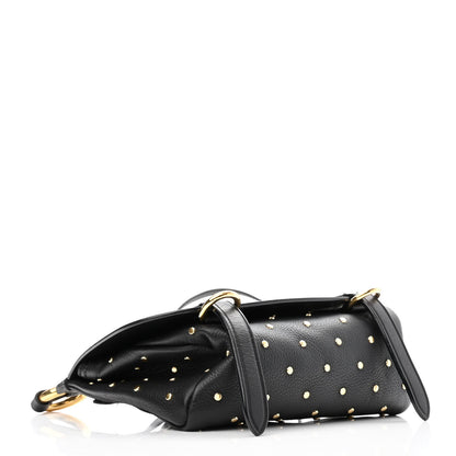 Burberry Soft Grain Calfskin Studded Baby Bridle Saddle Bag Black 3 of 8