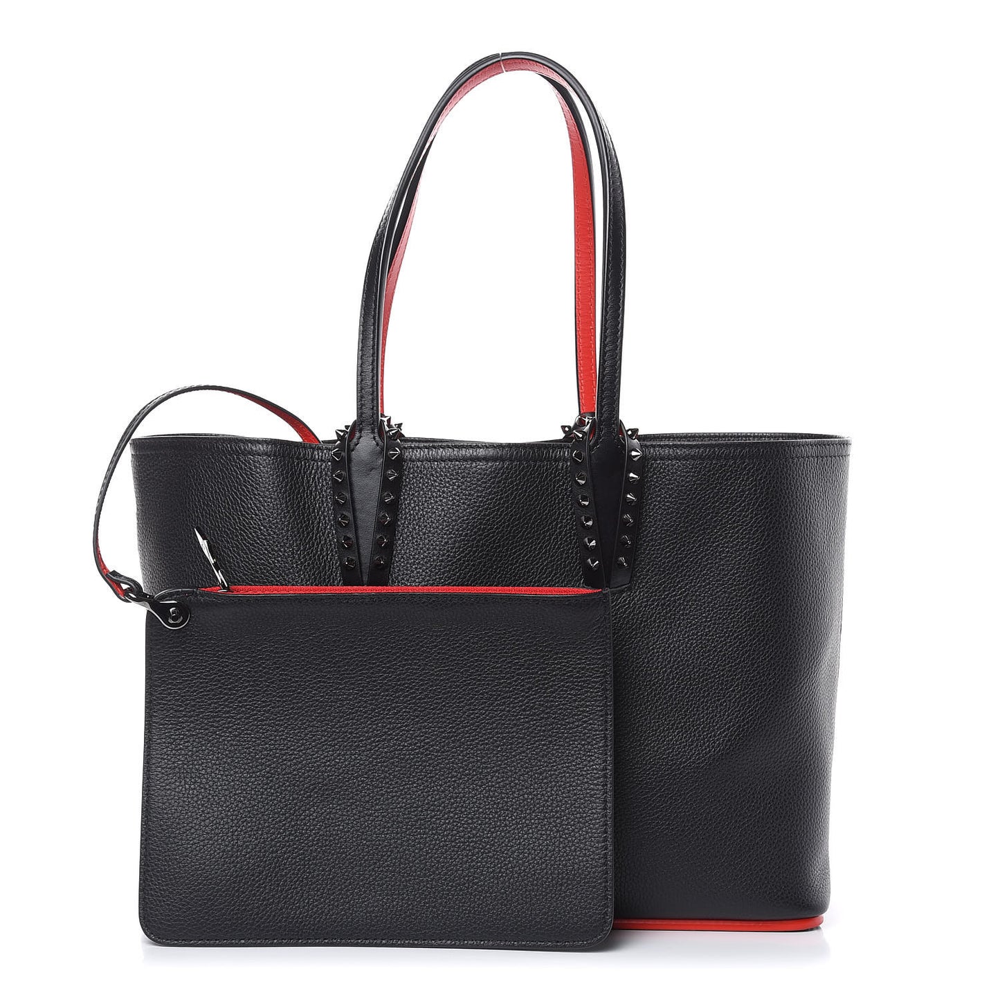Calfskin Spikes Small East West Cabata Tote Black