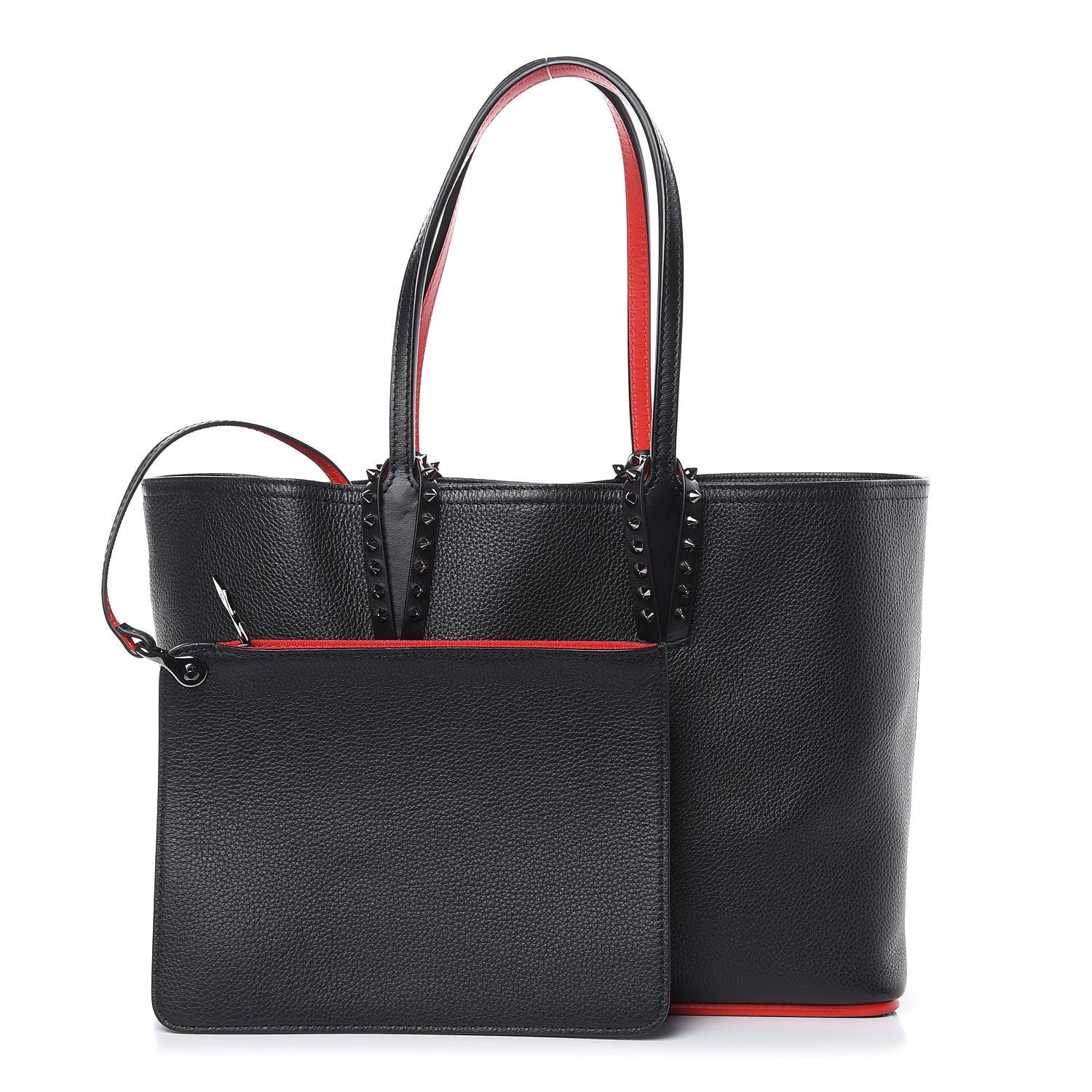 Christian Louboutin Calfskin Spikes Small East West Cabata Tote Black 1 of 9