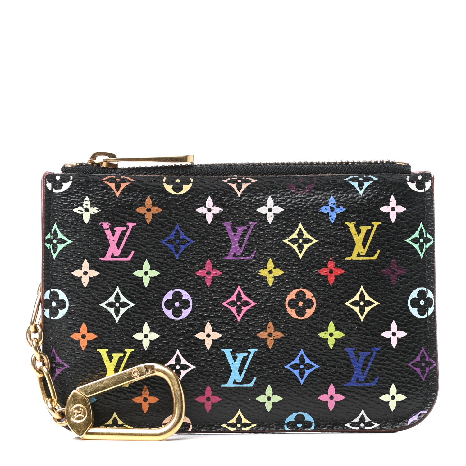 Louis Vuitton Monogram Multicolor Key Pouch Black Grenade 1 of 9