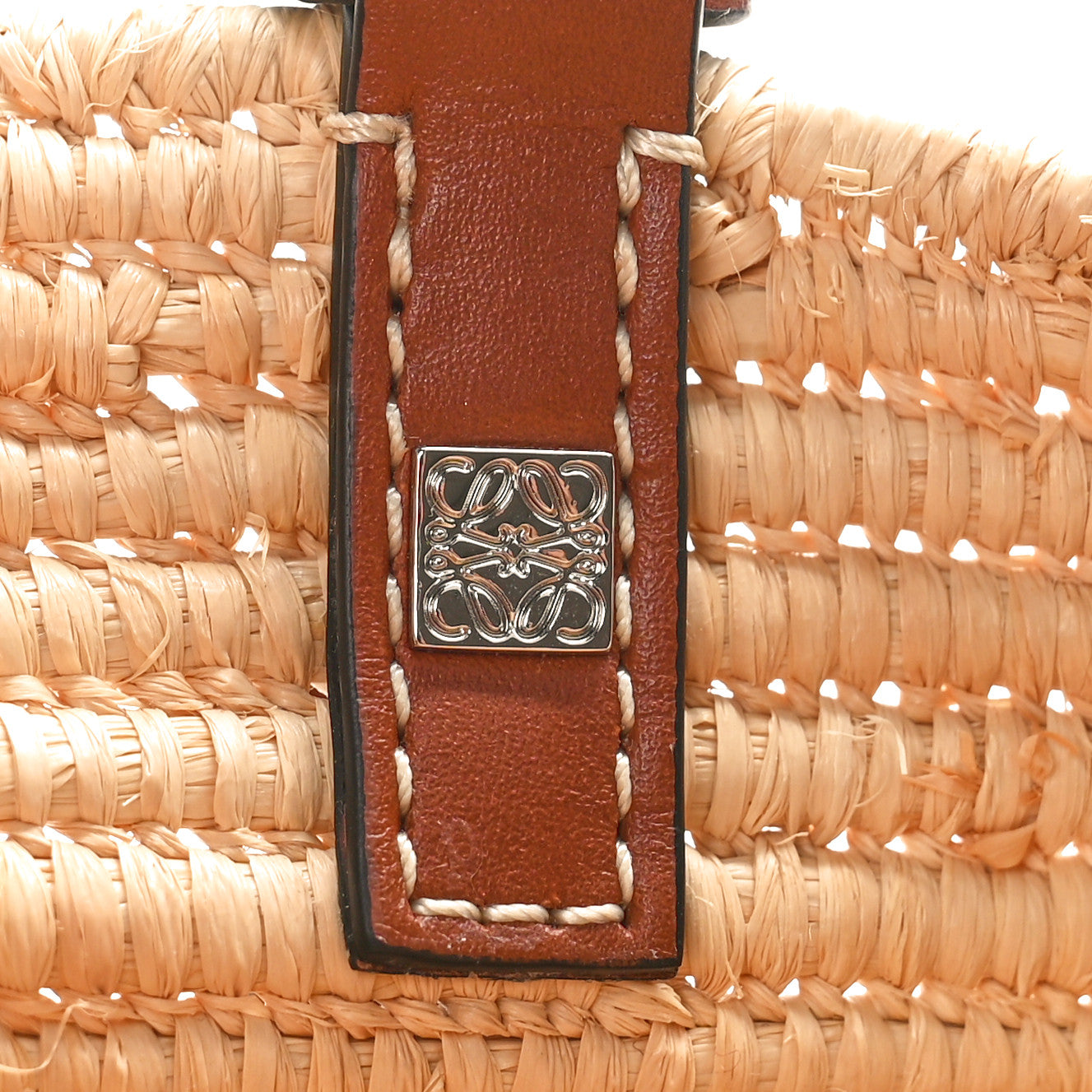 Loewe Raffia Small Square Basket Tote Bag Natural Tan 6 of 8