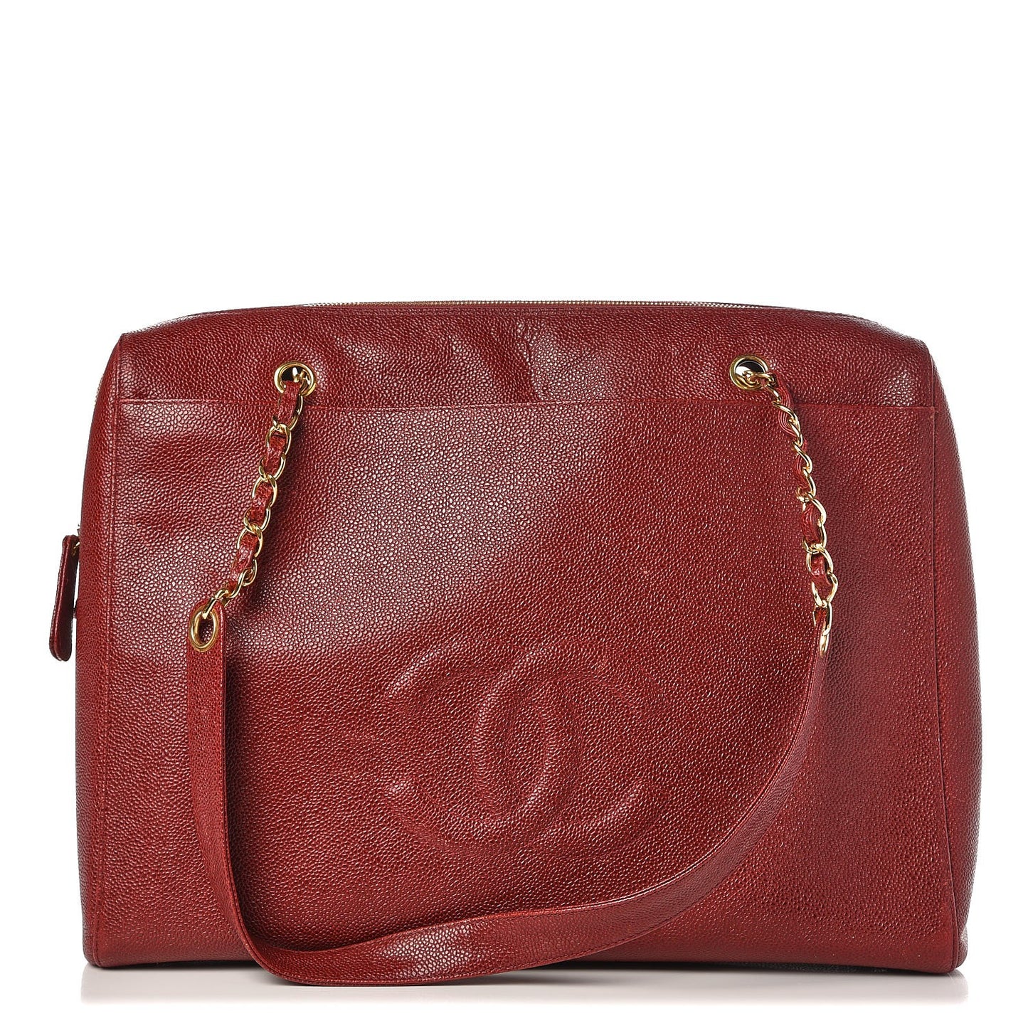 Caviar Large CC Shoulder Bag Red