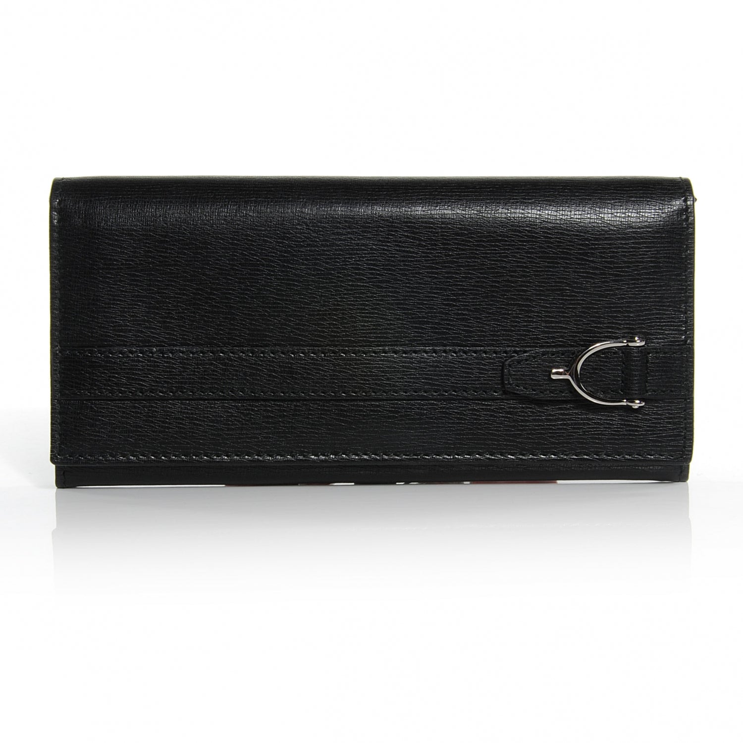 Gucci Shangai Calfskin Stirrup Long Wallet Black 1 of 7