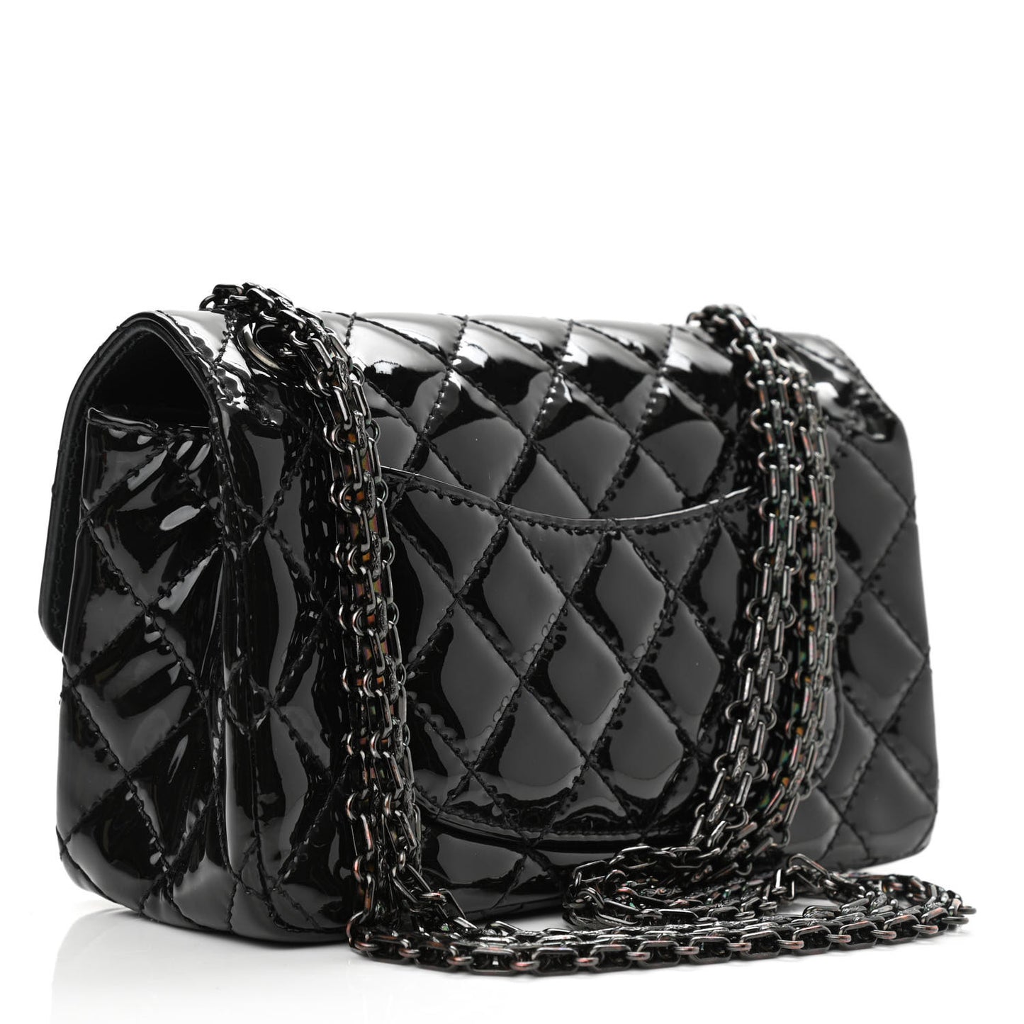 Patent Calfskin Quilted 2.55 Reissue Mini Flap So Black