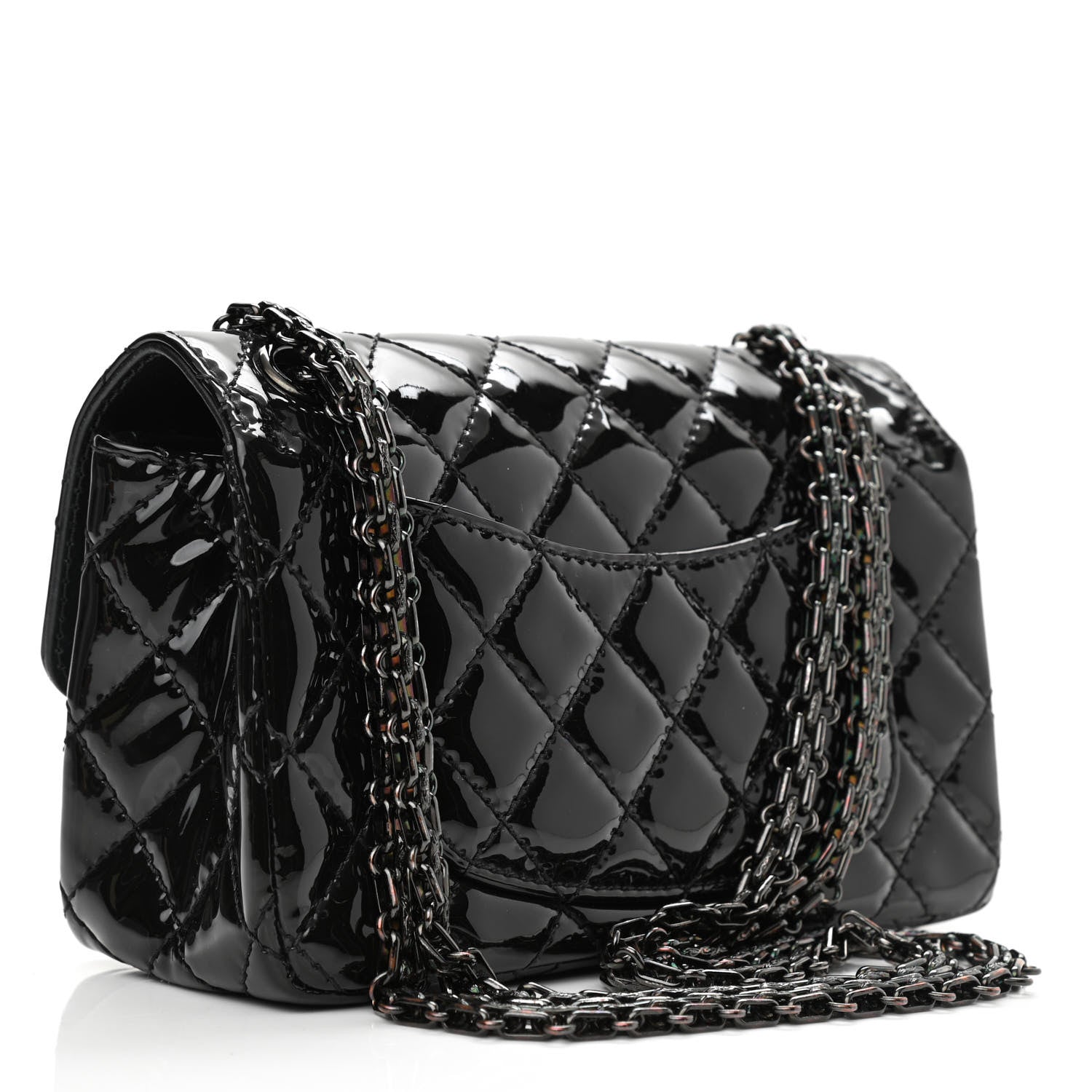 Chanel Patent Calfskin Quilted 2.55 Reissue Mini Flap So Black 3 of 12
