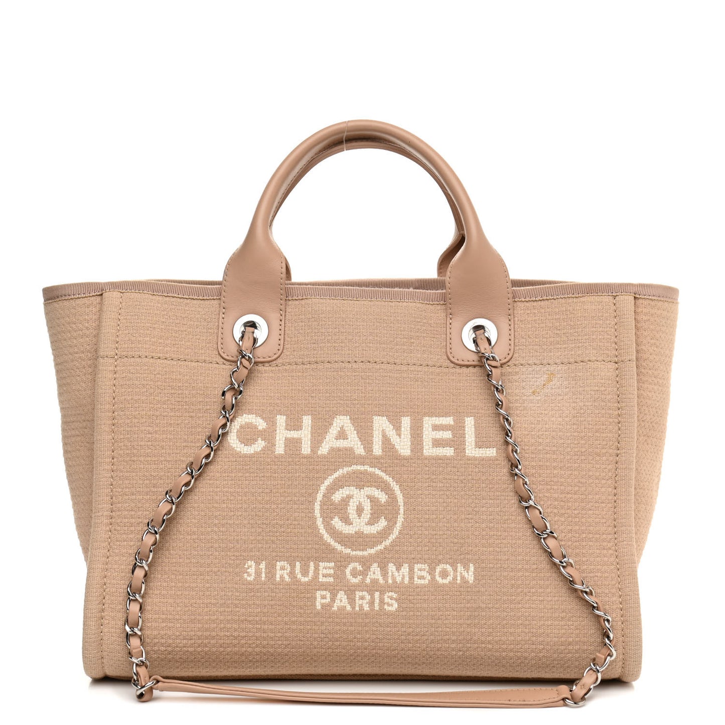 Mixed Fibers Small Deauville Tote Beige