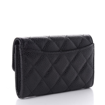 Chanel Caviar Quilted Flap Card Holder Wallet Black 3 of 8