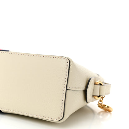Gucci Textured Dollar Calfskin Web Small Ophidia Dome Shoulder Bag Mystic White 10 of 10