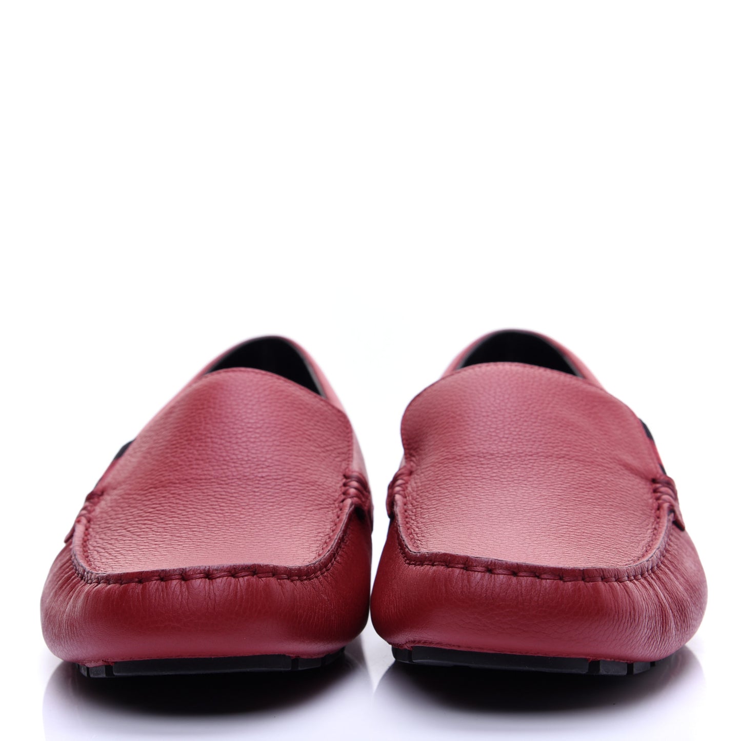 Calfskin Web Mens Driver Loafers 9 Red