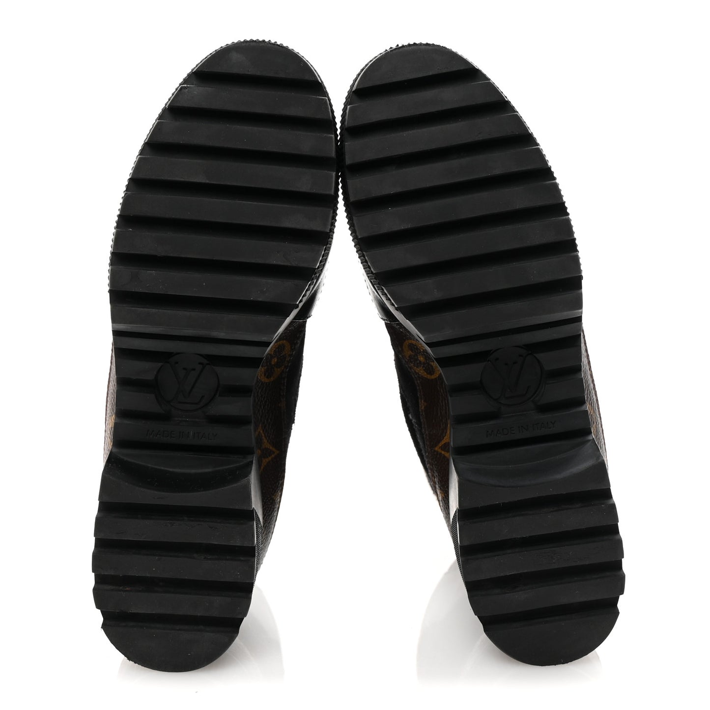 Suede Calfskin Monogram Laureate Platform Desert Boots 37 Black