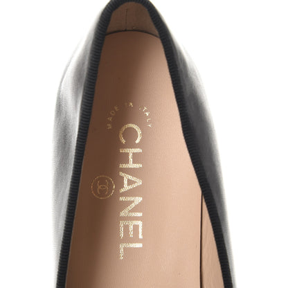 Chanel Lambskin Patent Cap Toe Ballerina Flats 41 Black 8 of 11