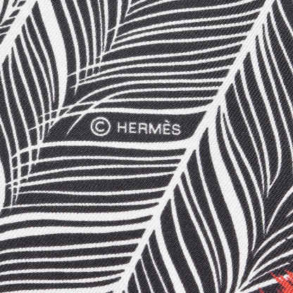 Hermes Silk Zebra Pegasus Maxi Twilly Noir Rouge Blanc 5 of 6