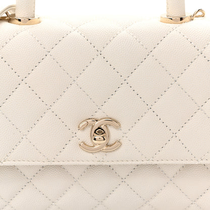 Chanel Caviar Quilted Mini Coco Handle Flap White 8 of 10