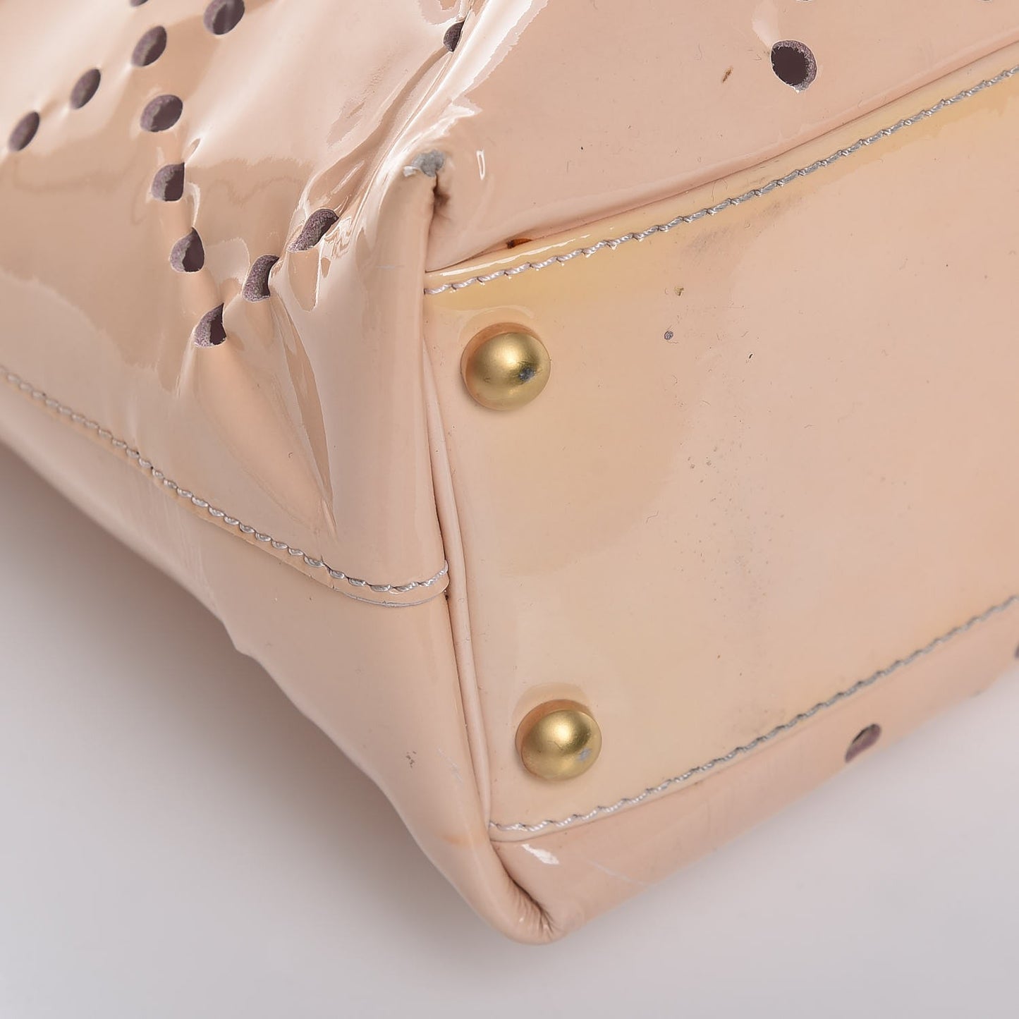Patent Perforated CC Tote Beige