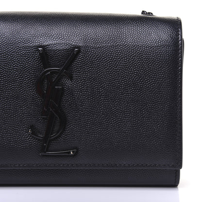 Saint Laurent Grain De Poudre Small Monogram Kate Satchel Black 10 of 14