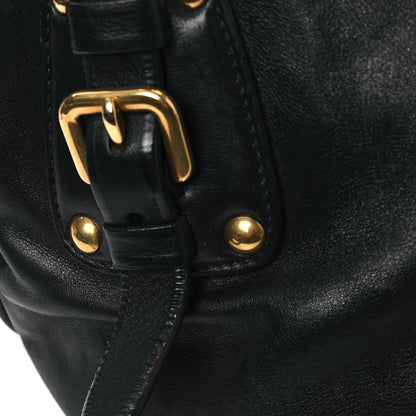 Prada Soft Calf Shopping Satchel Black 10 of 11